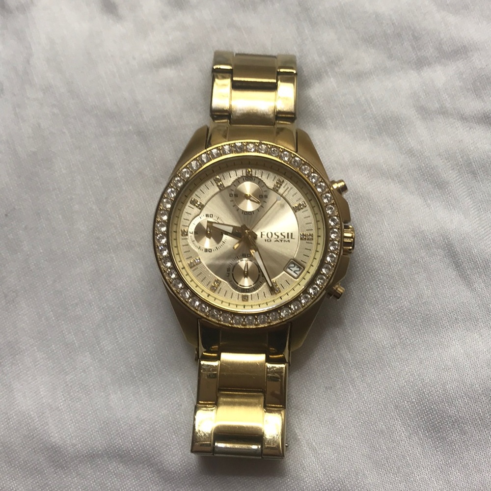 Gold Fossil watch